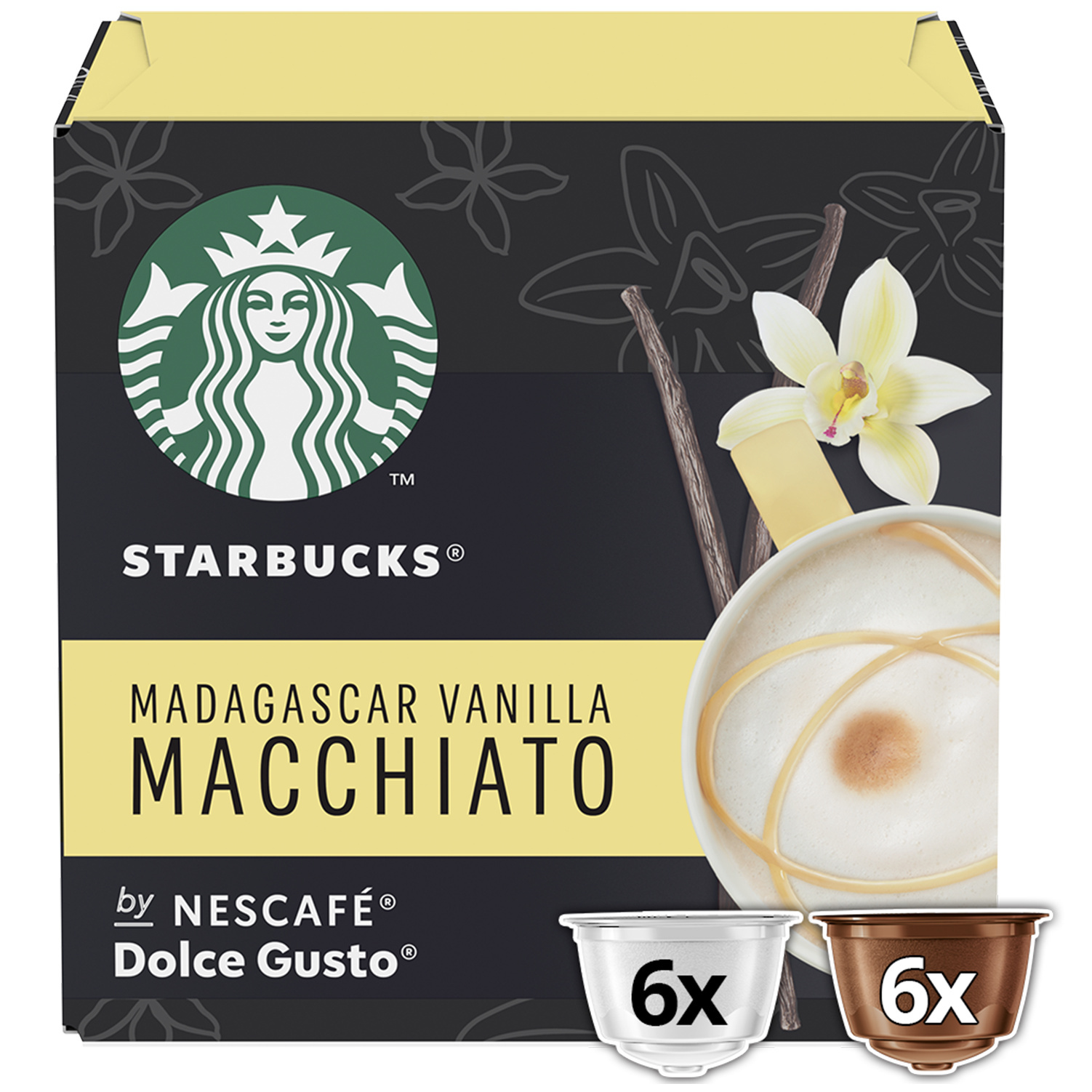 Starbucks by nespresso café capsules vanille macchiato compatible Dolce Gusto 