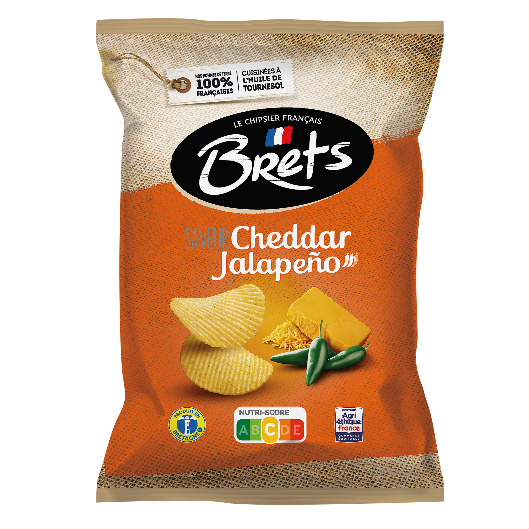 Chips Brets saveur cheddar jalapeno