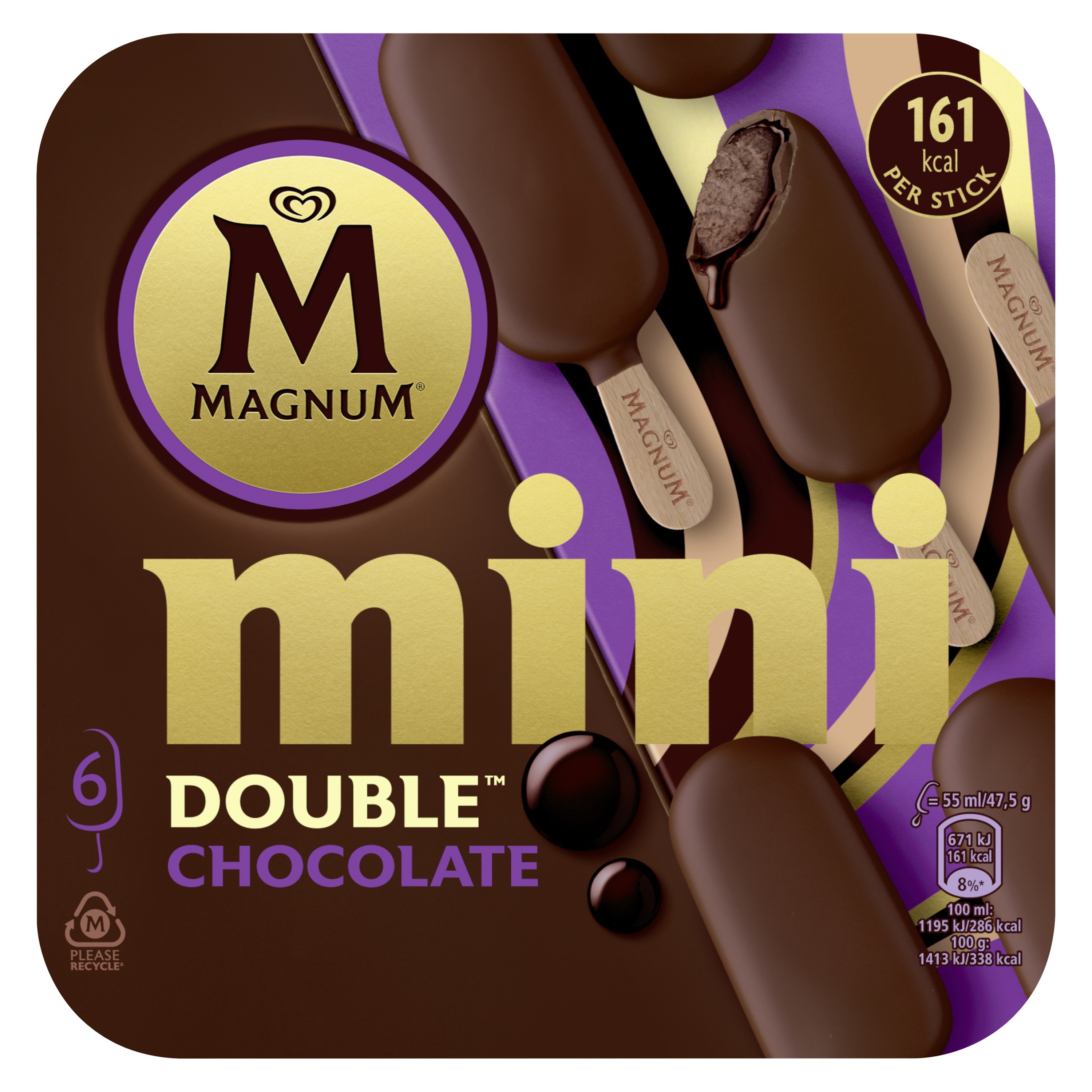 Magnum mini iced double chocolate sticks