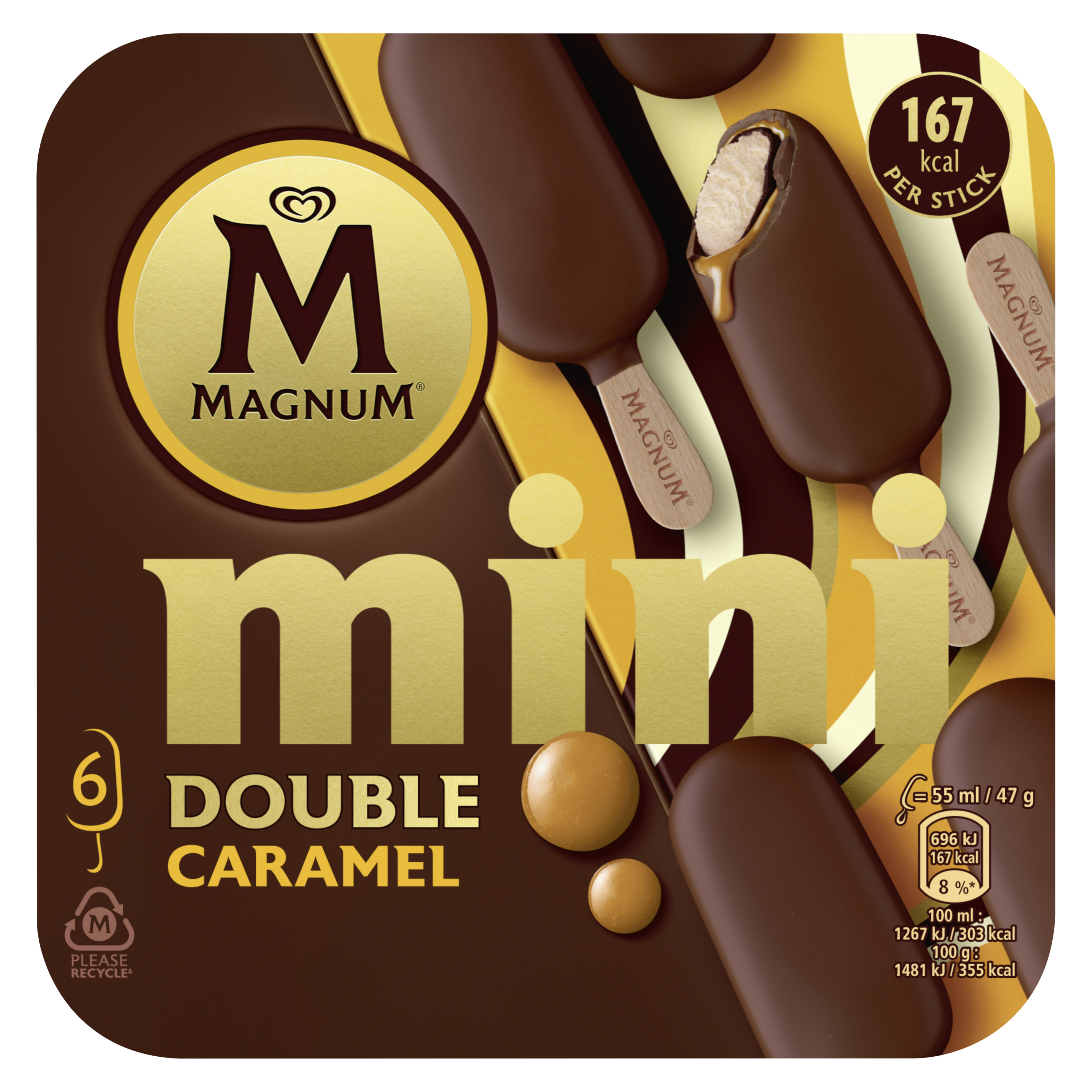 Magnum ice cream sticks mini double Caramel