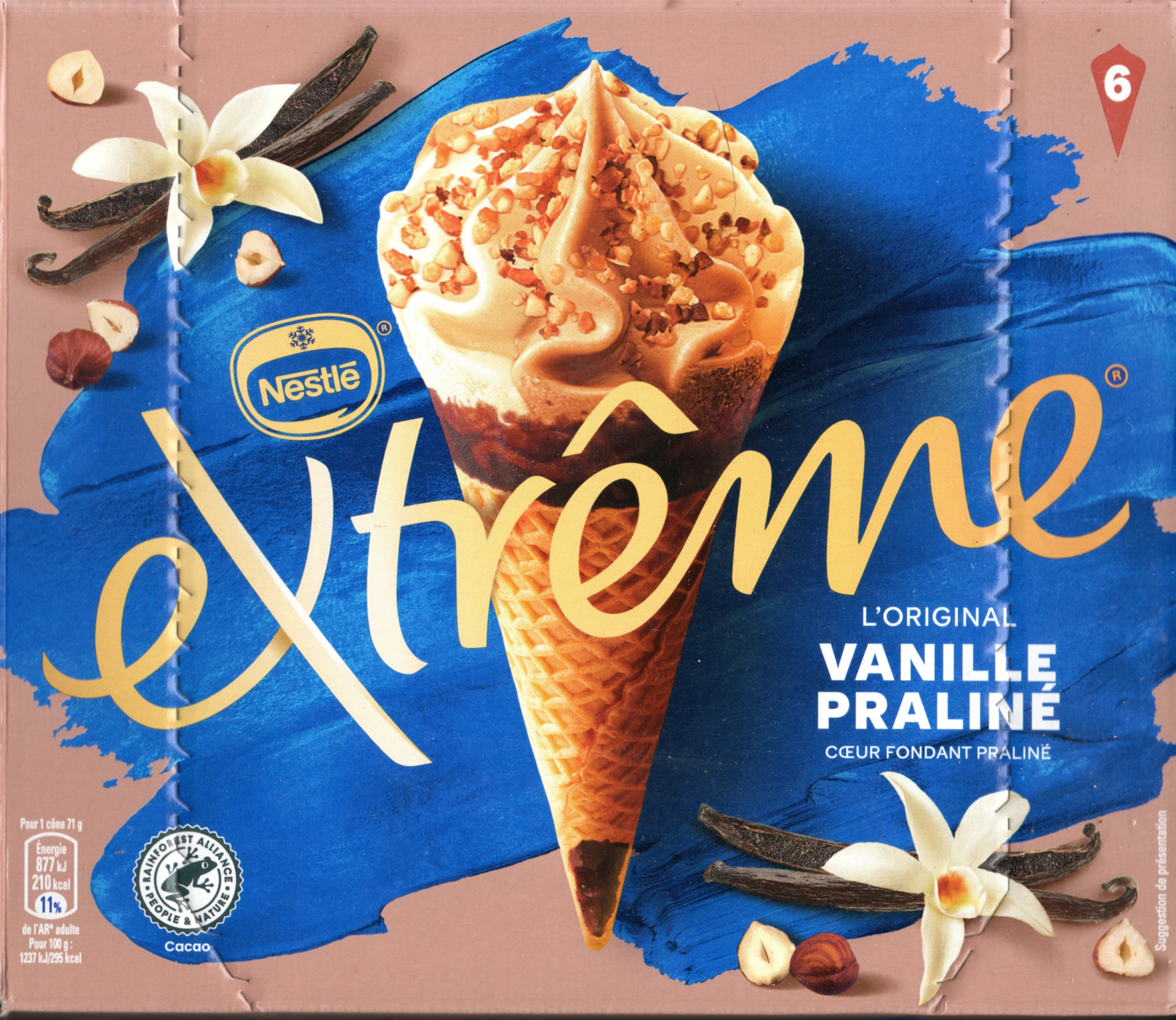 Nestlé vanilla praline ice cream cones