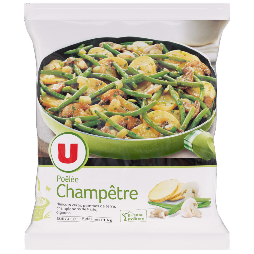 Country-style pan-fried vegetables, potatoes and button mushrooms U