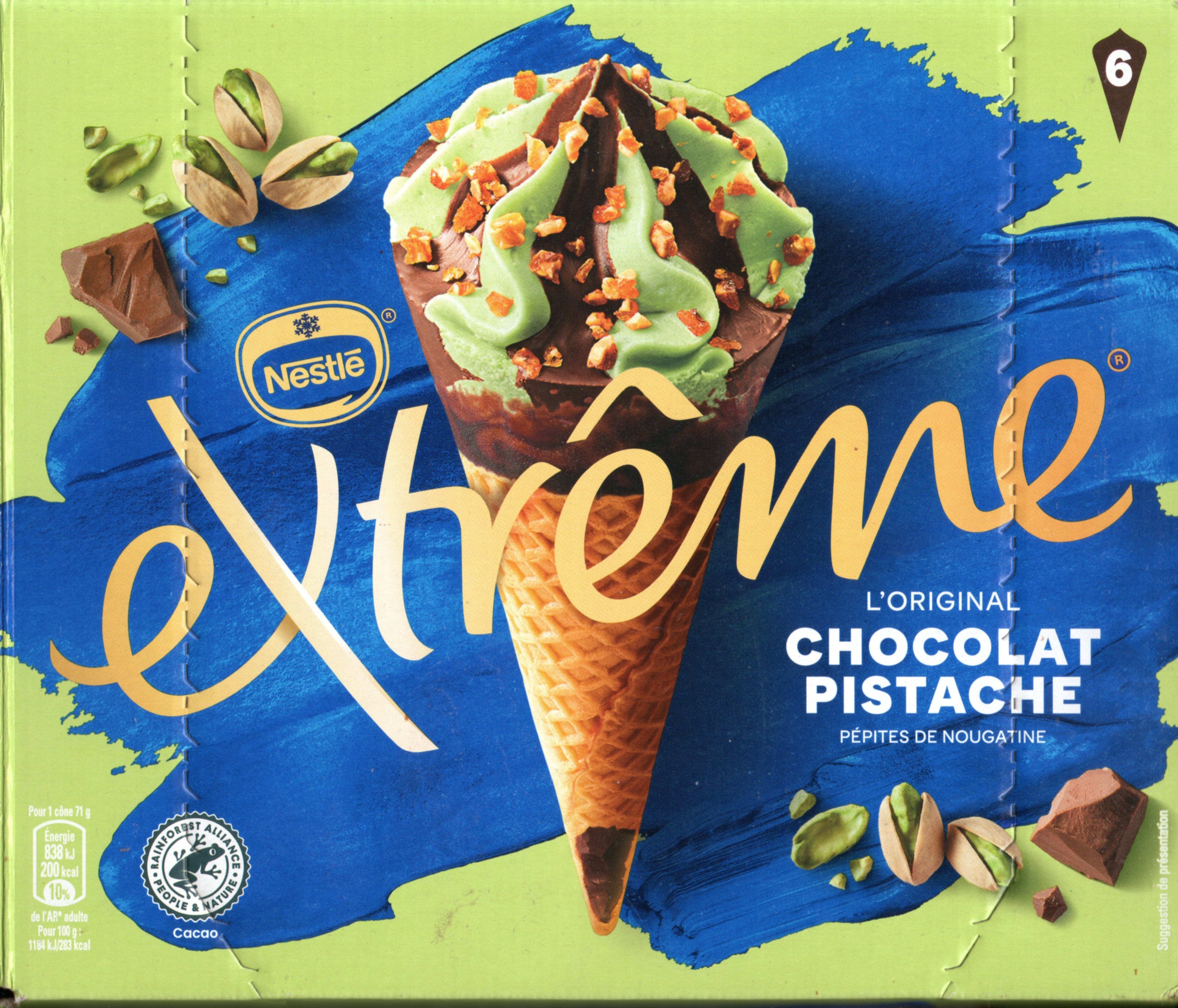 Nestlé chocolate pistachio ice cream cones