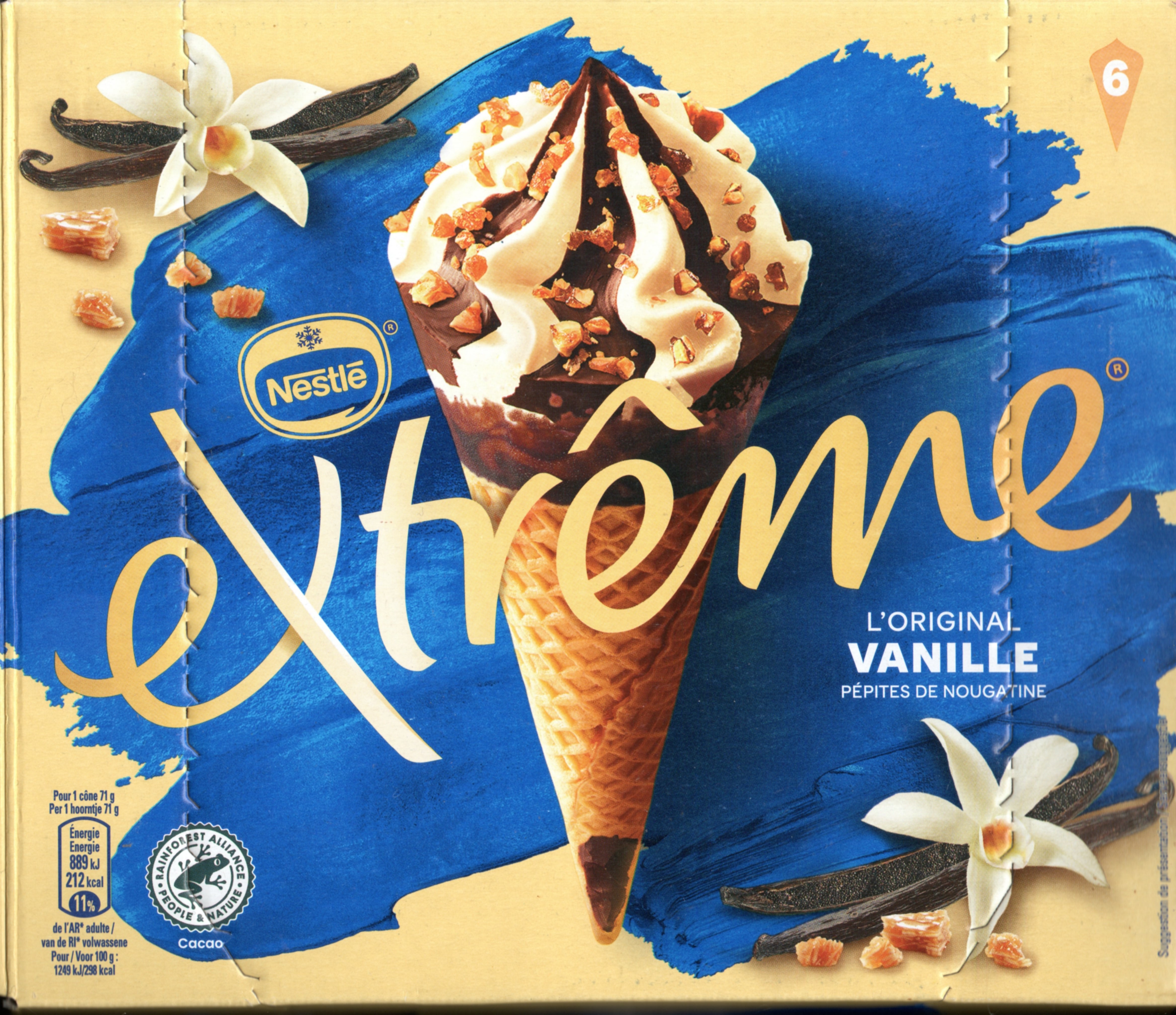 Nestlé vanilla nougatine ice cream cones