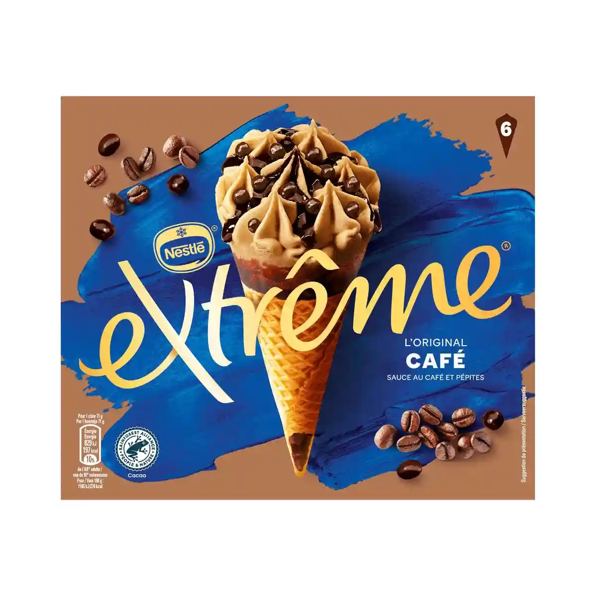 Nestlé coffee ice cones with coffee chip