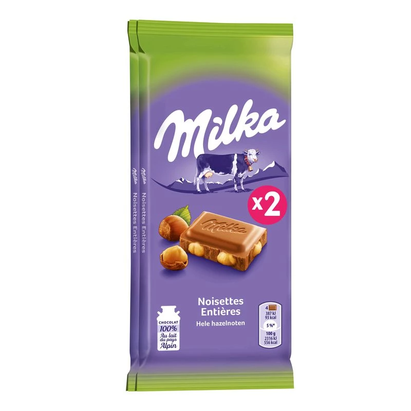 Milka chocolat aux noisettes Entières