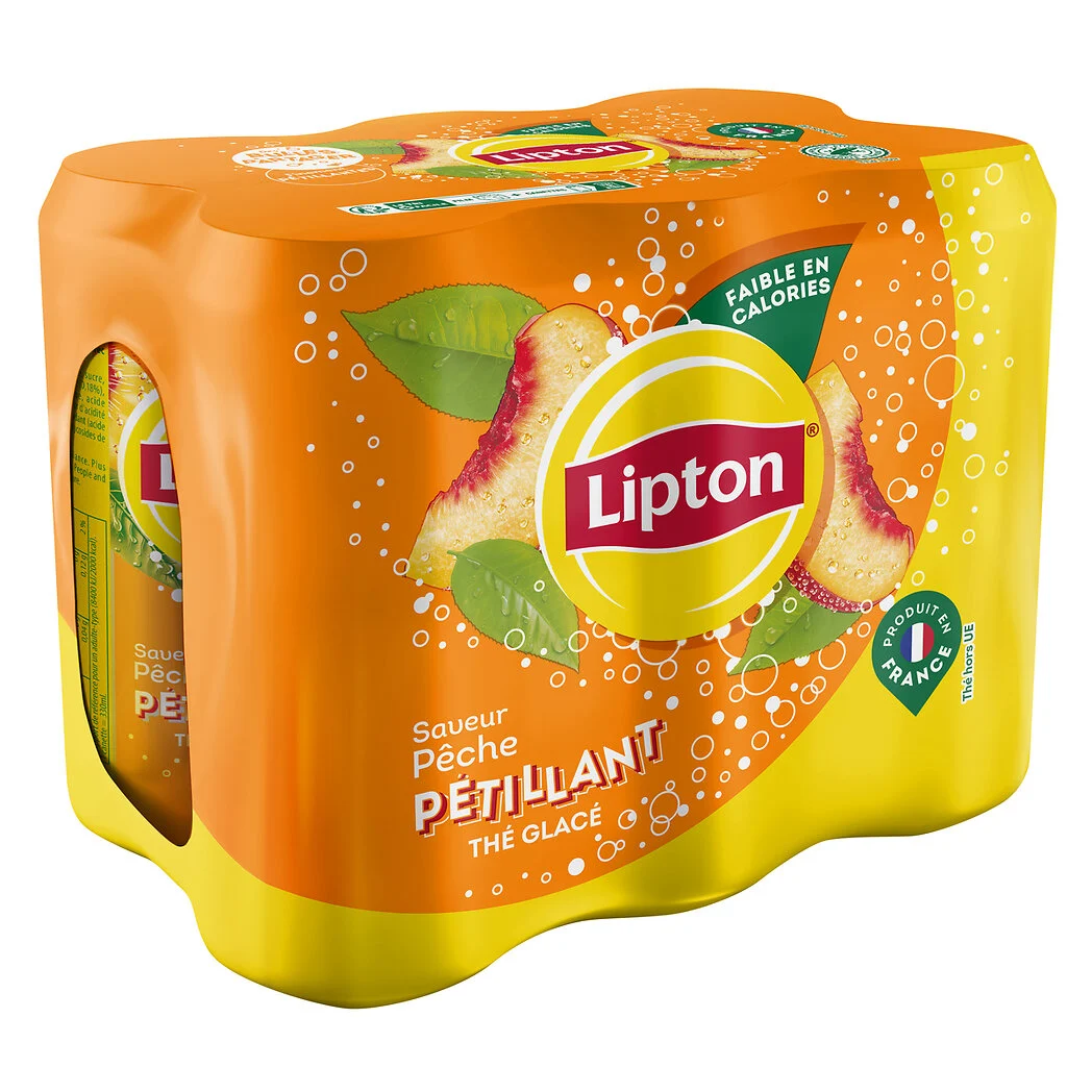 Lipton sparkling peach tea 6*33cl