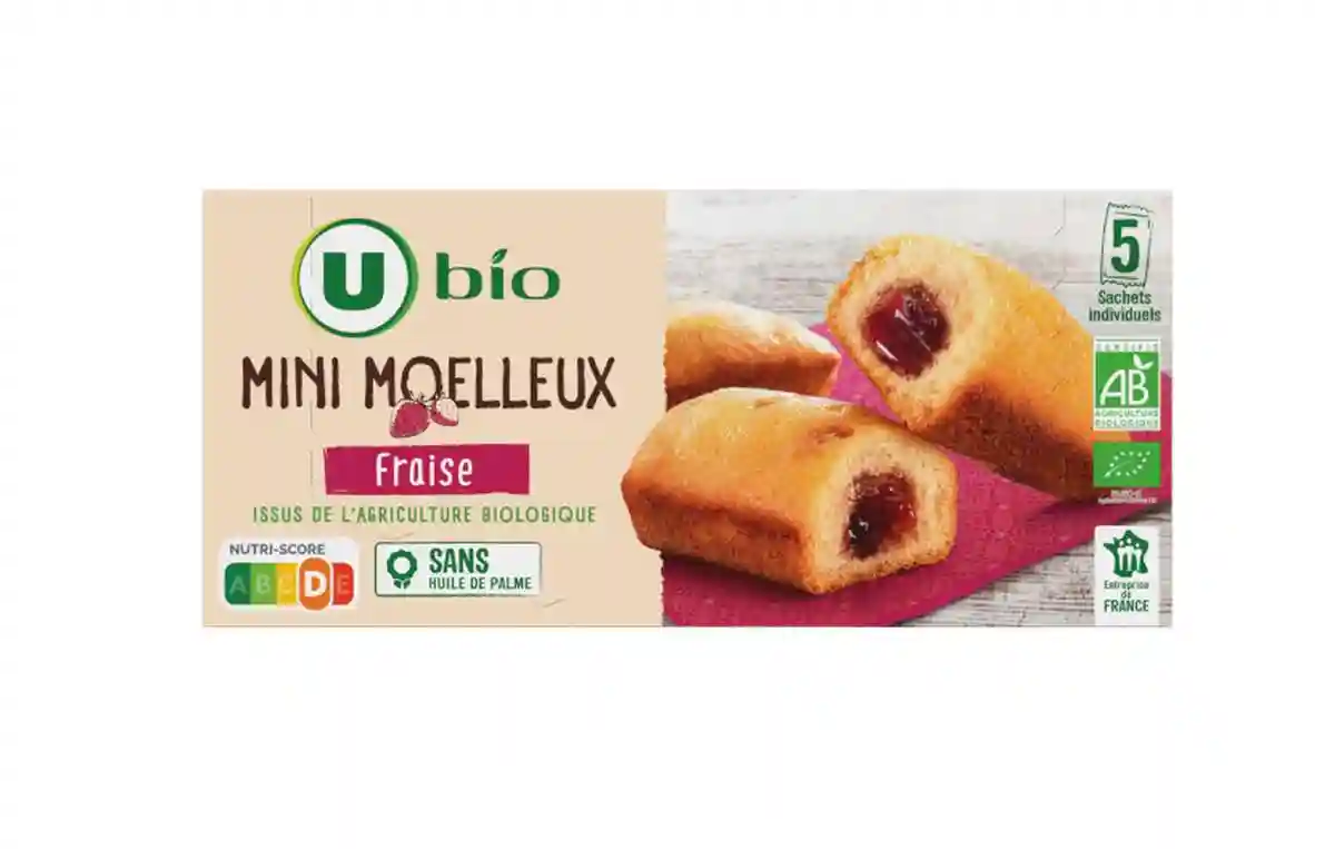 Mini moelleux à la fraise bio U
