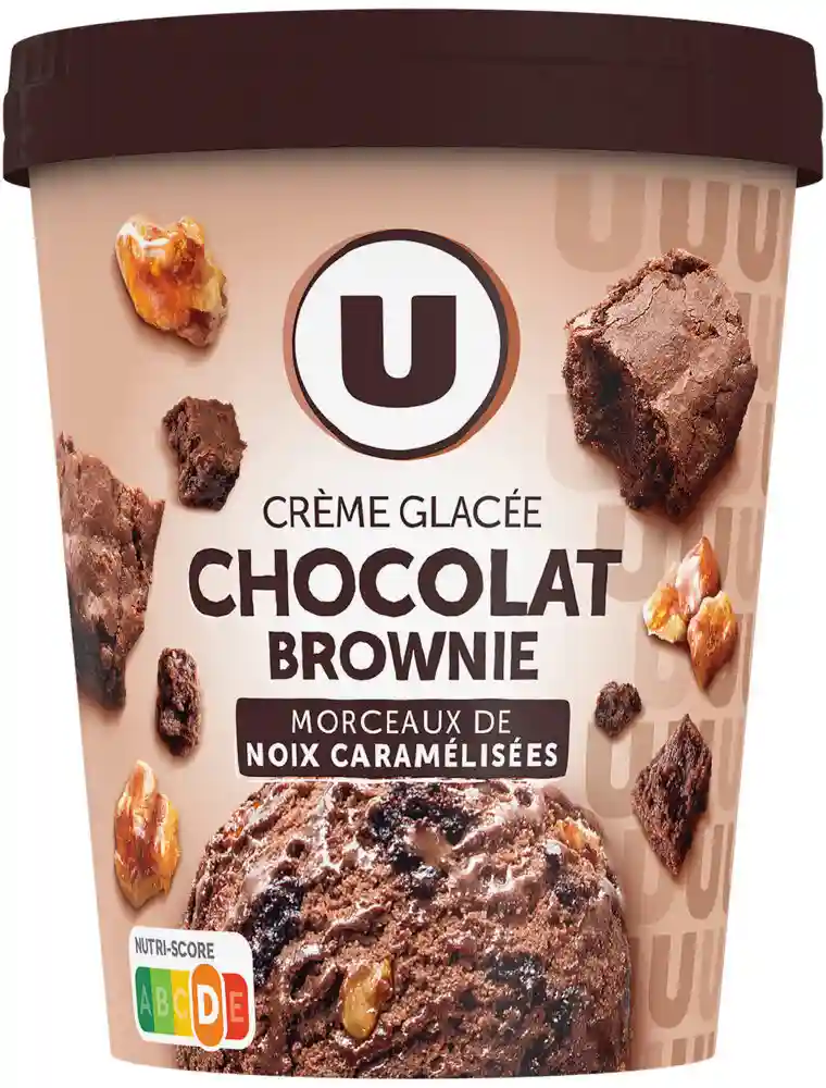 Chocolate brownie ice cream in jar U 