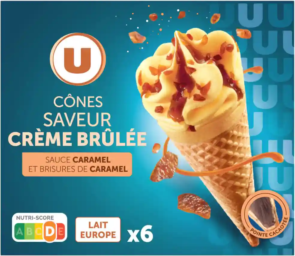 Crème brûlée ice cream cones U