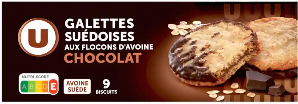 Galettes suédoise aux flocons d'avoine et chocolat U