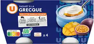 Greek yogurt on a bed of mango and passion fruit U