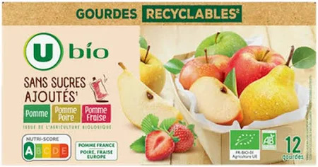 Compotes gourdes aux fruits mix bio